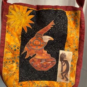 Hippie Boho bag eagle and pot picture with kokopelli